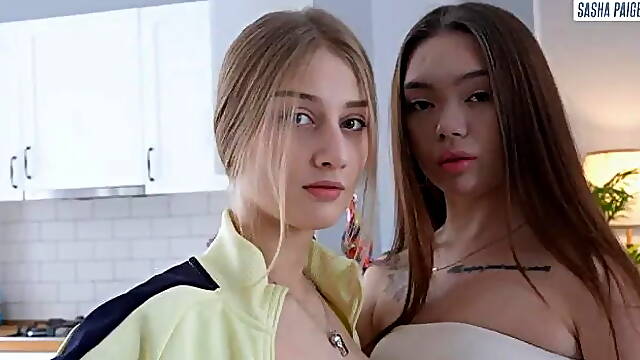 Teen Eats Creampie from Girlfriend After Rough Sex