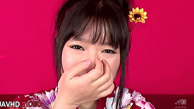 Naughty Japanese Beauty Chiharu Gives A Blowjob In Her Kimono Then Gets Fucked