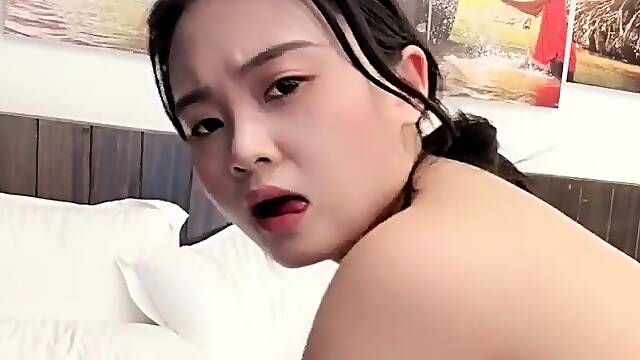 POV close up asian gf blowjob