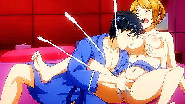 Cute newlywed begs for more as hubby licks and fingers her to orgasm (Exclusive Anime)