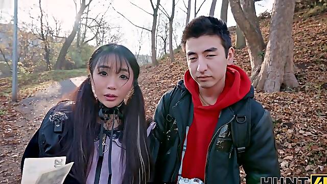 Buxom Japanese Fucked While Cuckold Watches - Pov