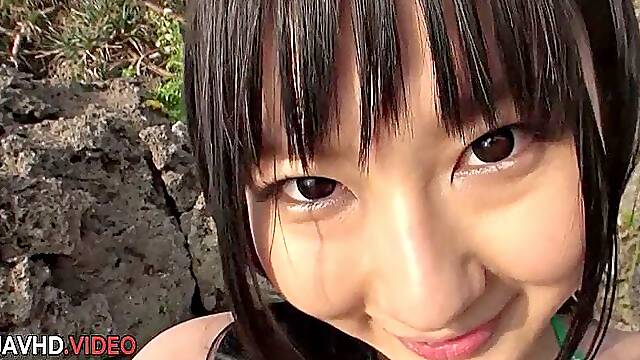 Hot Teen Megumi Haruka Enjoys a Beach Blowjob Adventure