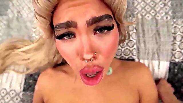 Luna Luxes blonde pierced charm captivates with intense POV passion