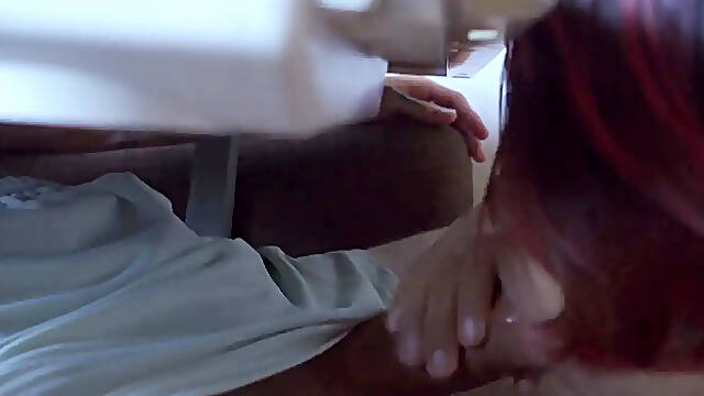 Cute Asian Girlfriend Sucks Cock Under the Table