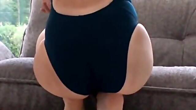 Cute Japanese Girl Sexy Tits Swimsuit Glass Room