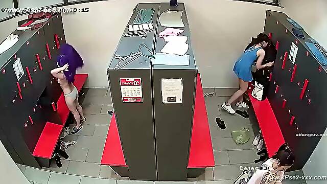 Peeping asian bathroom changeroom