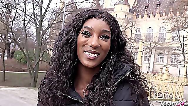 Slim Ebony Teenager Asia Rae Pickup And Nail For Cash - Ebony