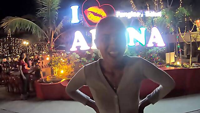 Fire show and hot sex back in the hotel