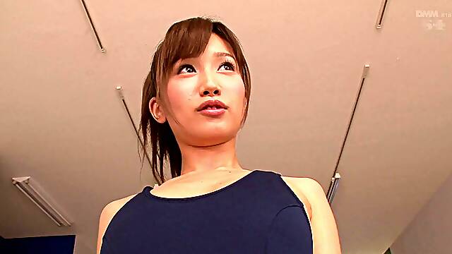Minami Kojima, wearing a swimsuit, gets her twat fingered and fucked
