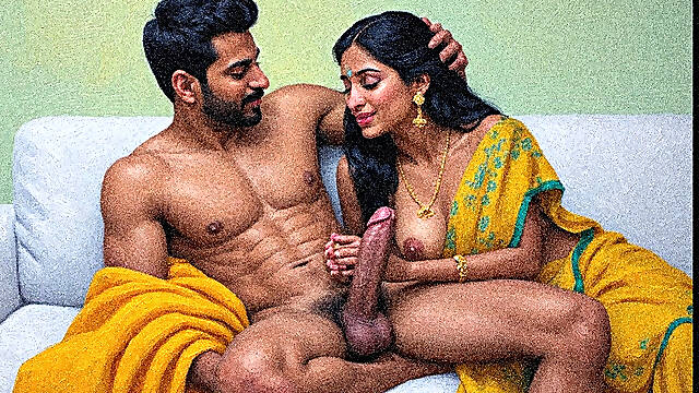Indian wife gives blowjob to her tenent in bathroom