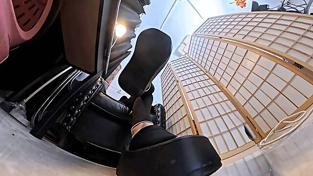 NEW 8K MARTINA black thick sandals humiliated and trained dwarf VR