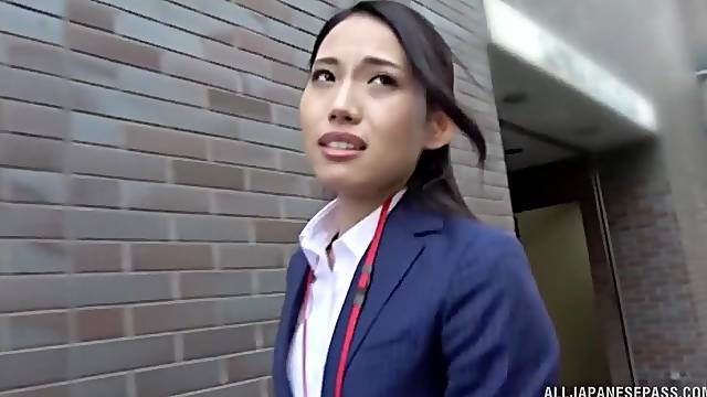 POV video of pretty Japanese chick Komori Anna giving a blowjob